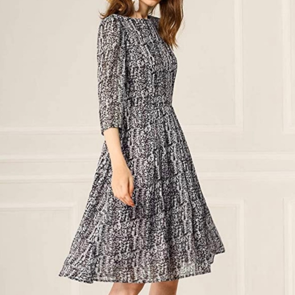Black Dress, Floral Dress, XS black dress, tie back dress